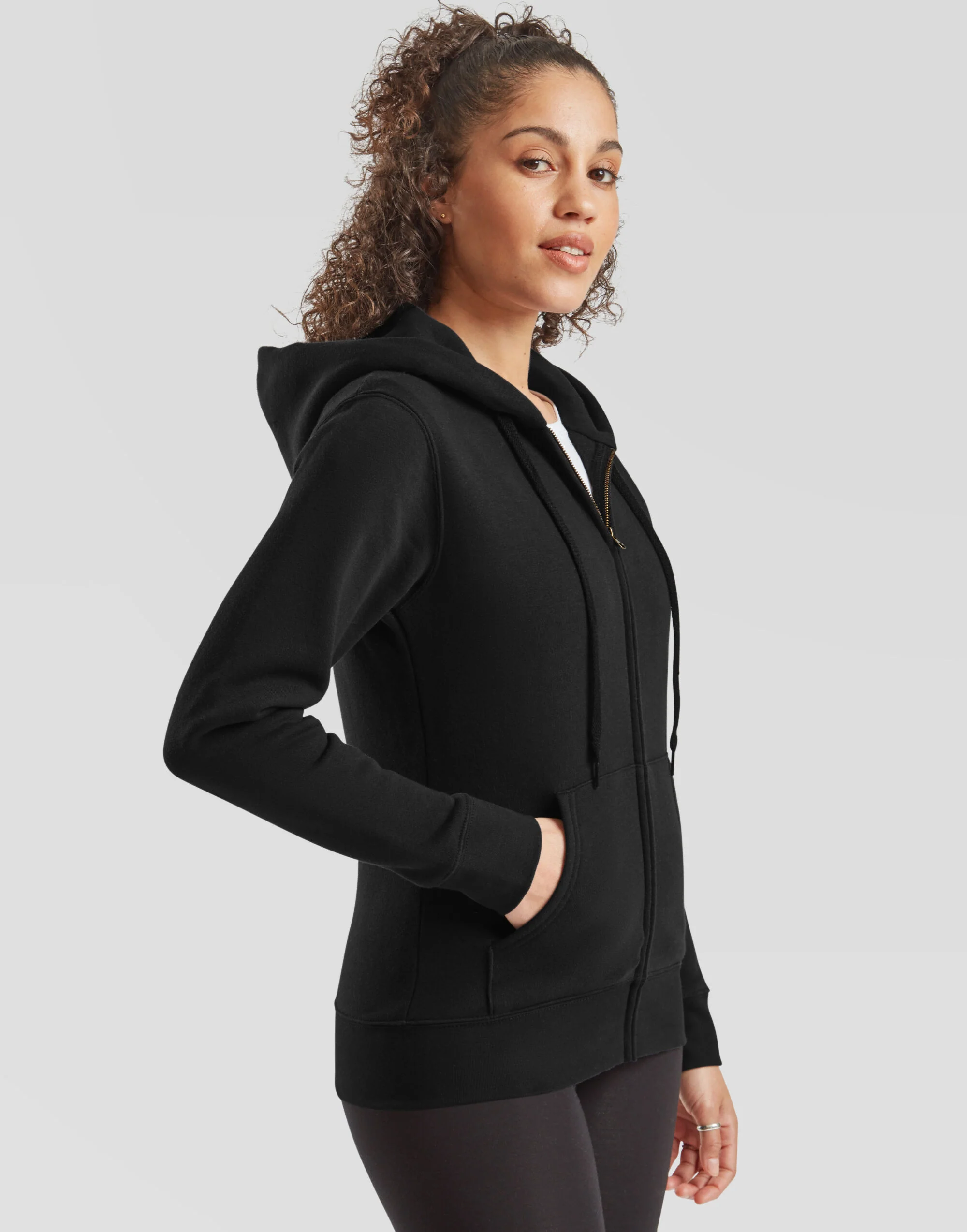 Fruit Of The Loom Ladies' Premium Hooded Sweat Jacket 62118 - Image 2