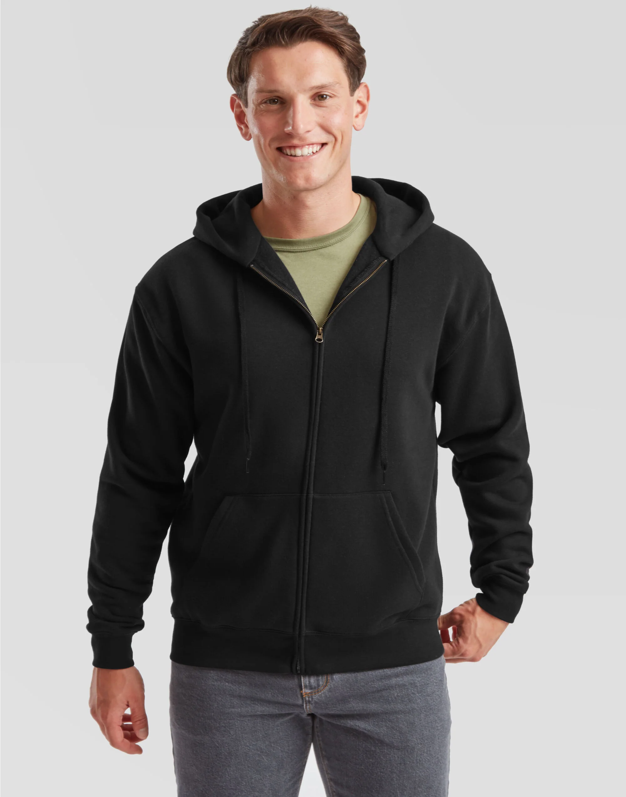 Fruit Of The Loom Men's Premium Hooded Sweat Jacket 62034 - Image 2
