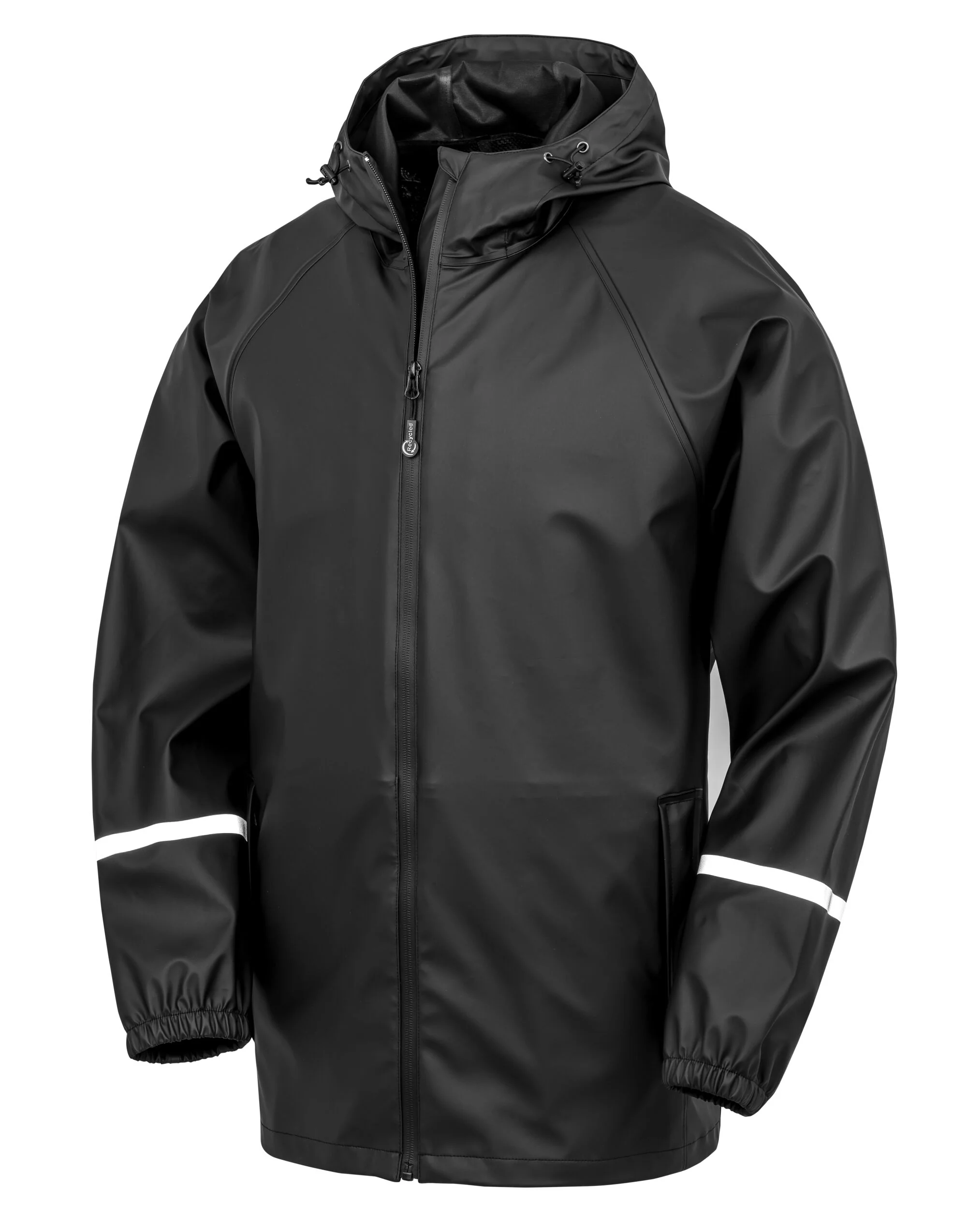 Result Recycled Prism PU Waterproof Jacket With Reflective Bands and Recycled Backing R915X - Image 2