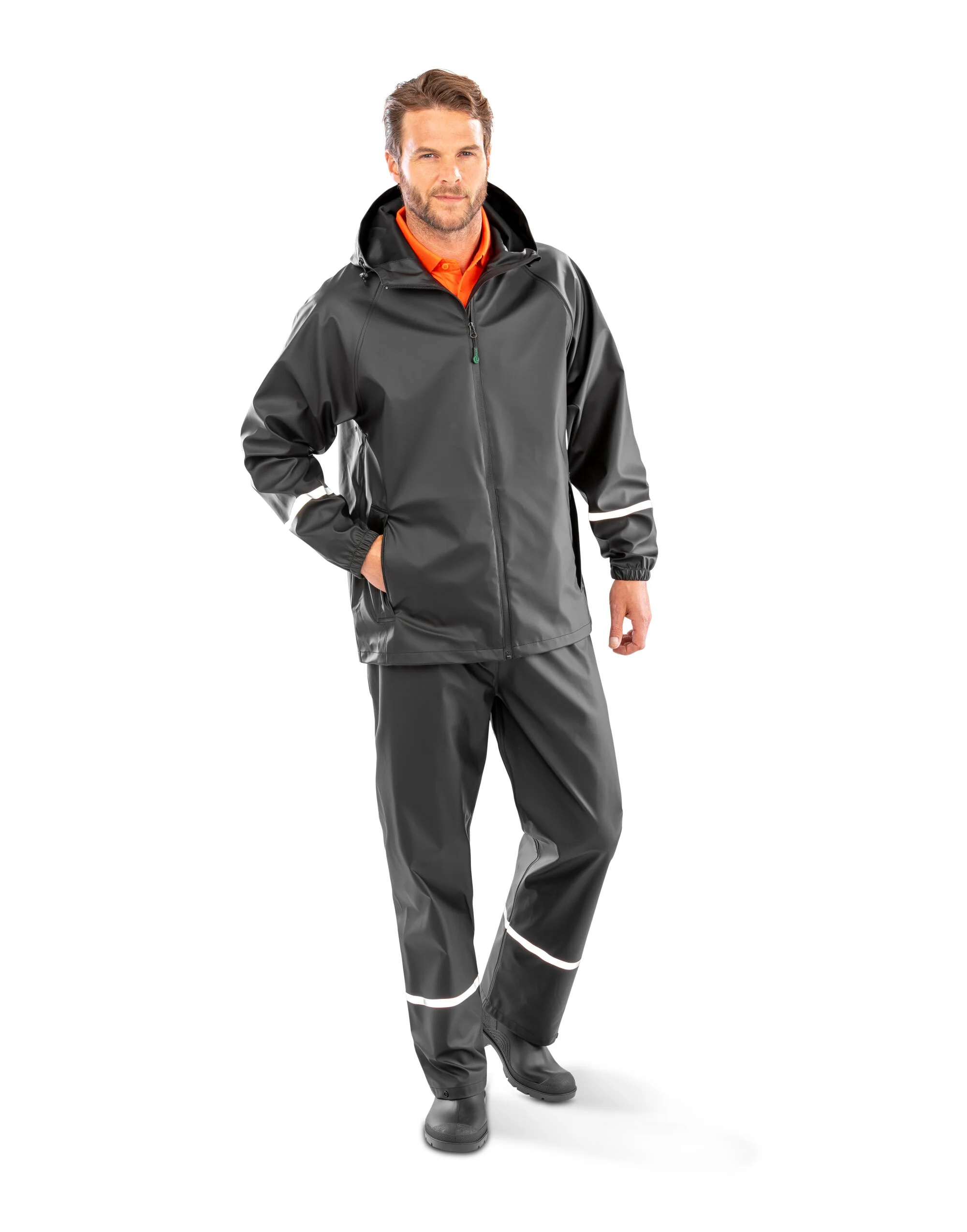 Result Recycled Prism PU Waterproof Jacket With Reflective Bands and Recycled Backing R915X - Image 4