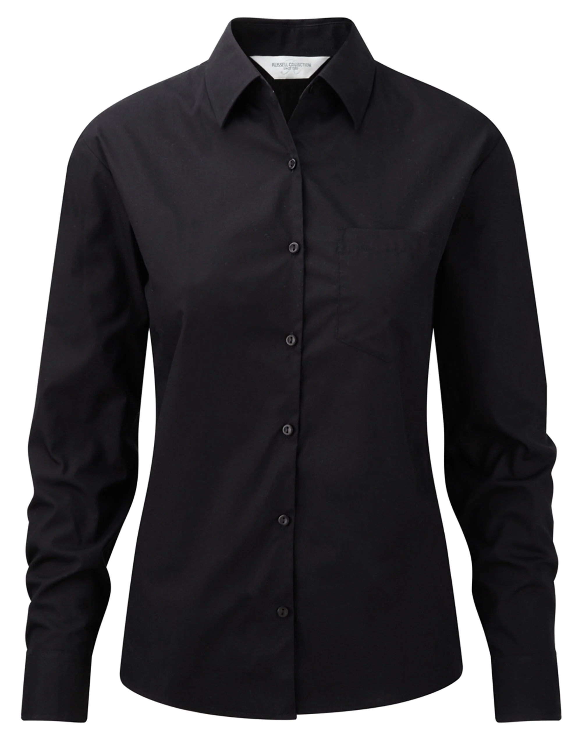 Russell Collection - Ladies' Long Sleeve Classic Pure Cotton Poplin Shirt - 936F - Image 3