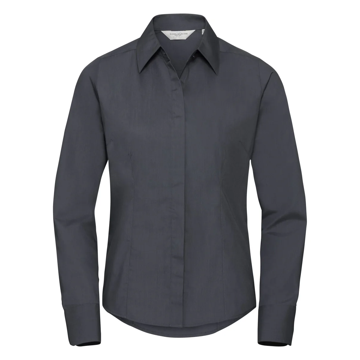 Russell Collection - Ladies' Long Sleeve Fitted Polycotton Poplin Shirt - 924F - Image 8