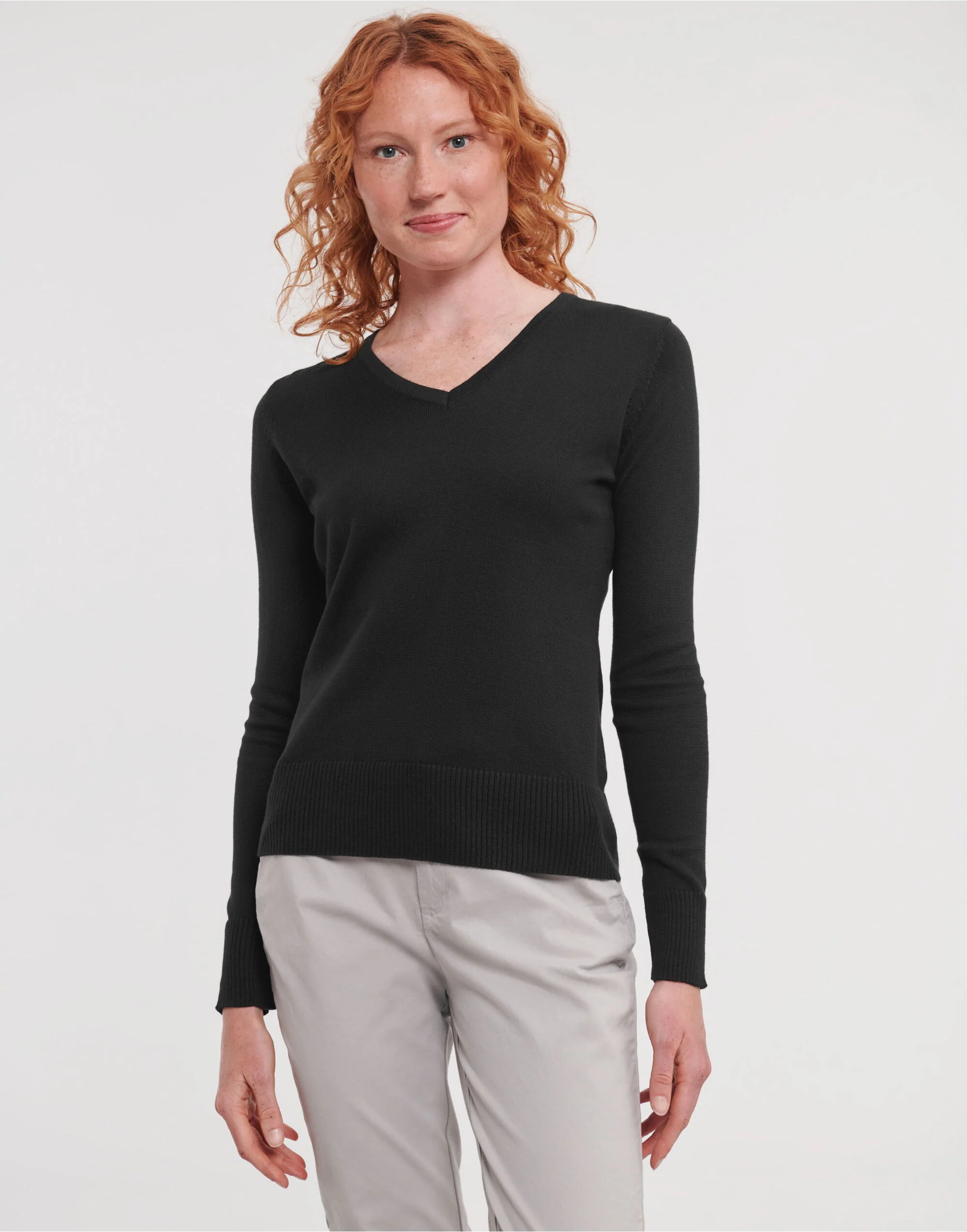Russell Collection - Ladies' V-Neck Knitted Pullover - 710F - Image 4